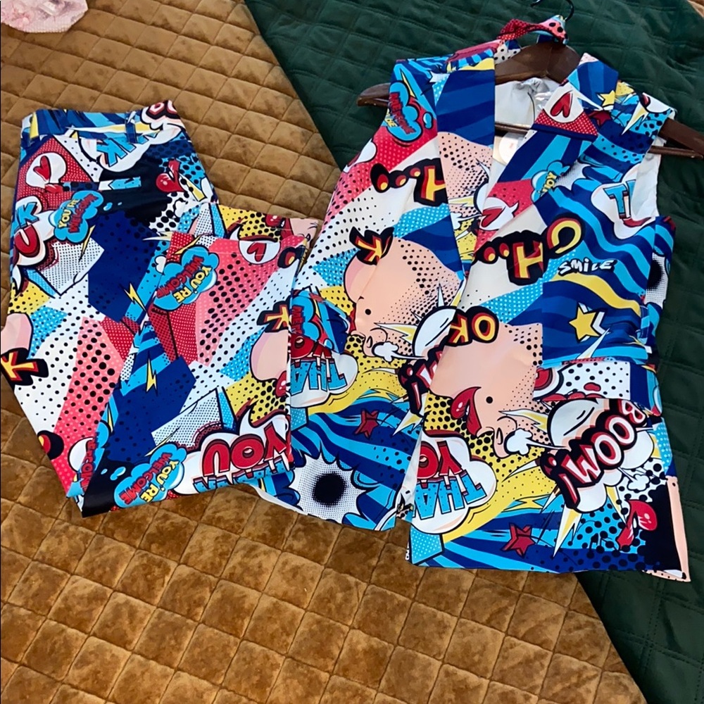 Ovi Colorful Comic Print Jumpsuit